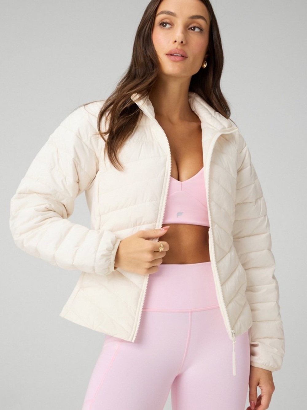 NWT fabletics lightweight adventure jacket - white/medium
